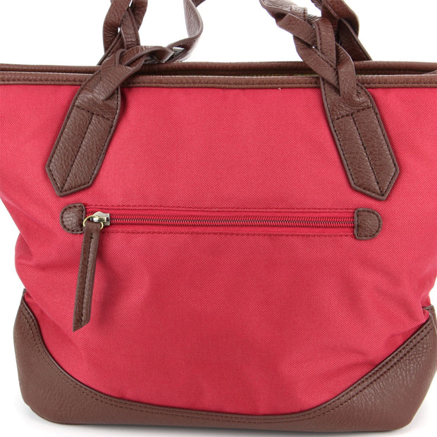 Large Canvas Shopper Bag Handbag - Red