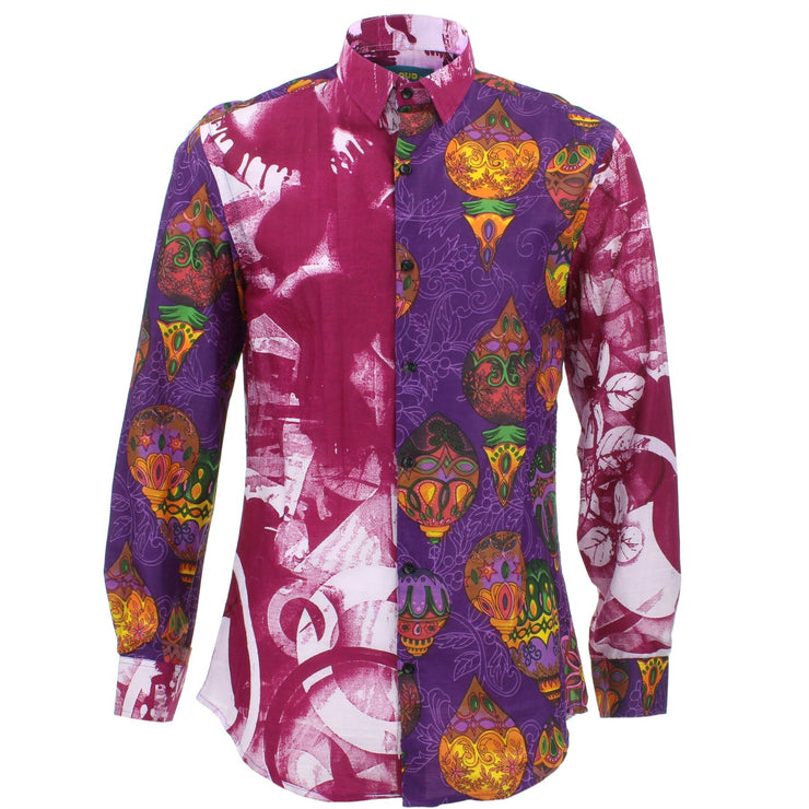 Tailored Fit Long Sleeve Shirt - Mixed Panel Bauble
