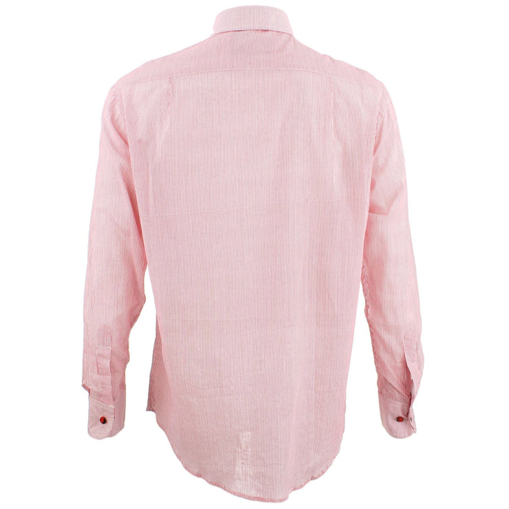 Regular Fit Long Sleeve Shirt - Pink Pinstripe