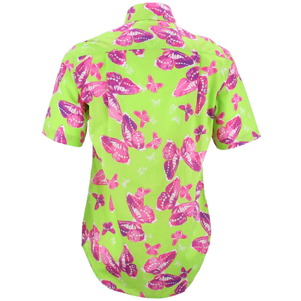 Regular Fit Short Sleeve Shirt - Neon Butterflies