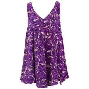 Robe Dolly flottante - palmette violette