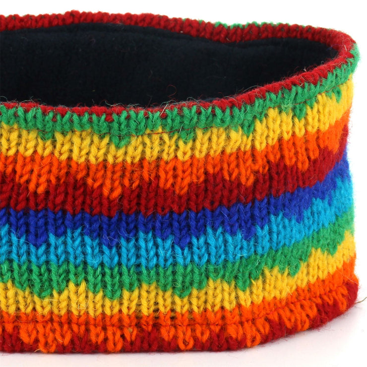 Wool Kint Headband - Rainbow Zig Zag