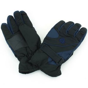 Mens Waterproof Thick Gloves - Black Navy