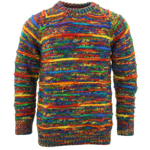 Hand Knitted Wool Jumper - SD Rainbow Rib