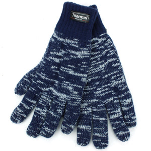 Gants chinés homme - bleu