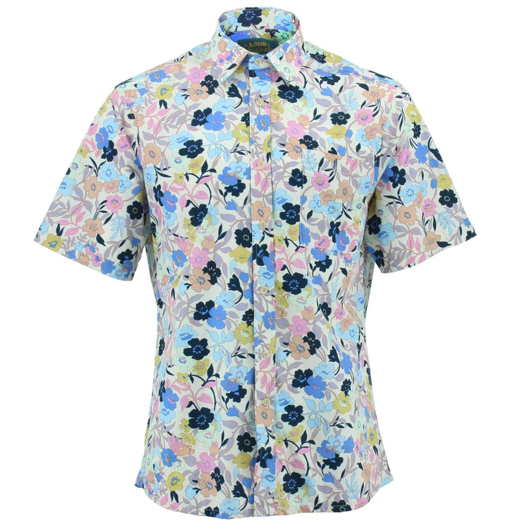 Regular Fit Short Sleeve Shirt - Minimalist Floral