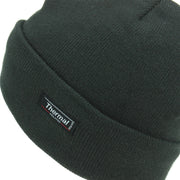 Fine Knit Beanie Hat - Brown