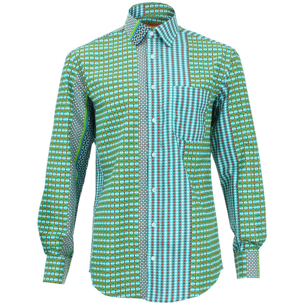 Regular Fit Long Sleeve Shirt - Abstract Strips