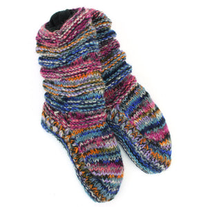 Chaussettes pantoufles en laine tricotées à la main doublées - sd electric