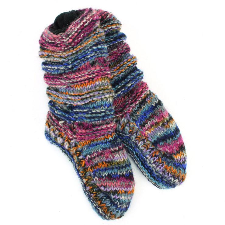 Hand Knitted Wool Slipper Socks Lined - SD Electric