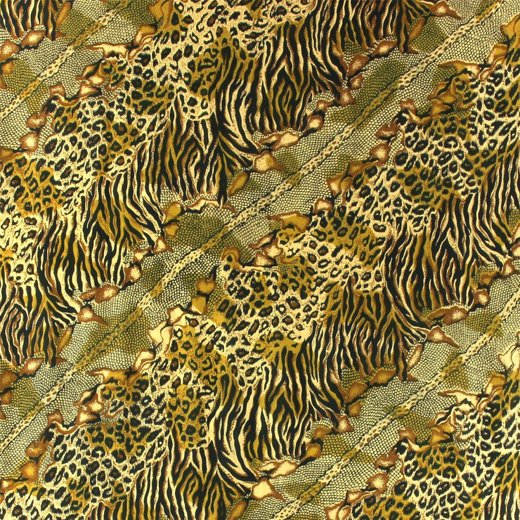 Viscose Rayon Sarong - Snake leopard - Gold