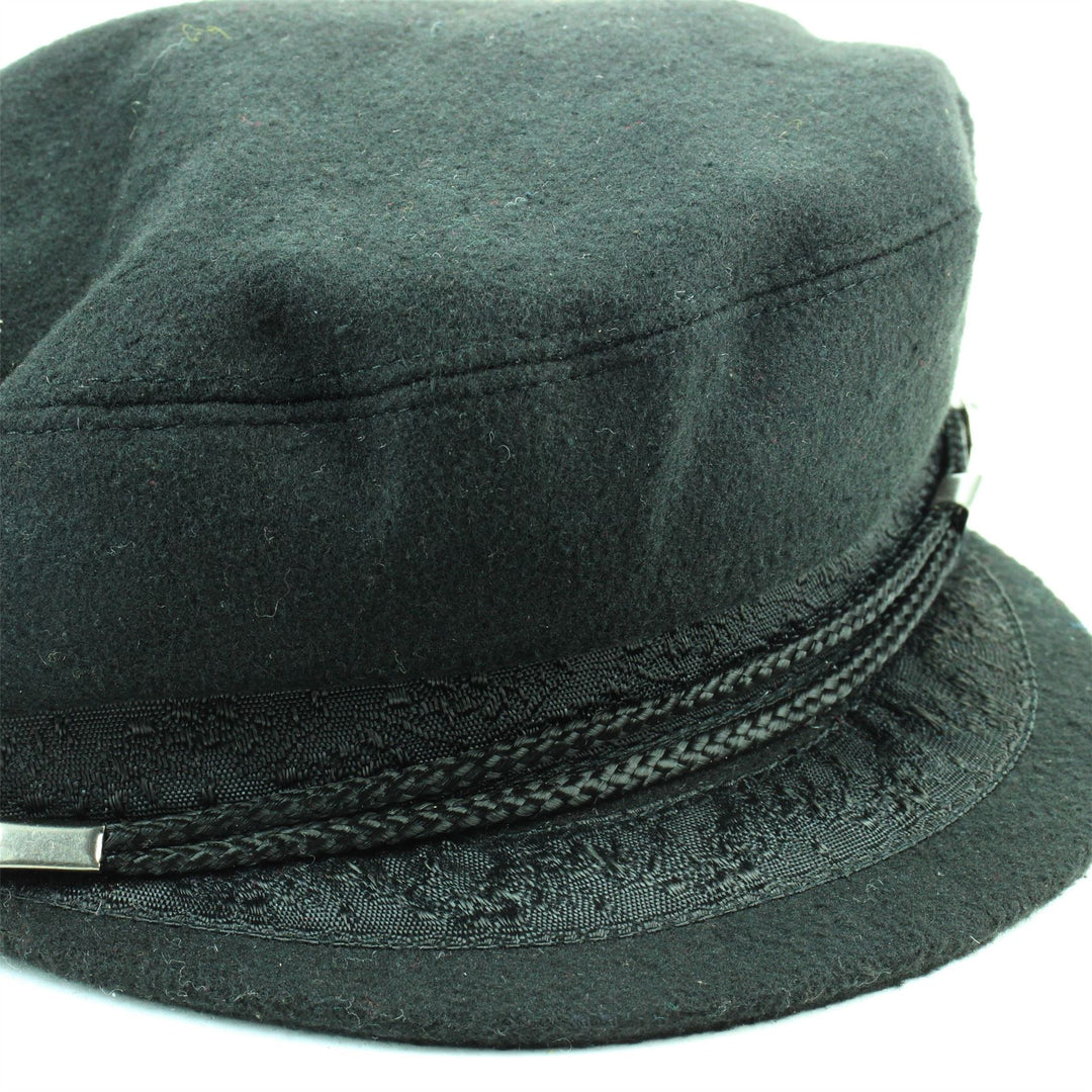 Embroidered Captain's Breton Cap - Black