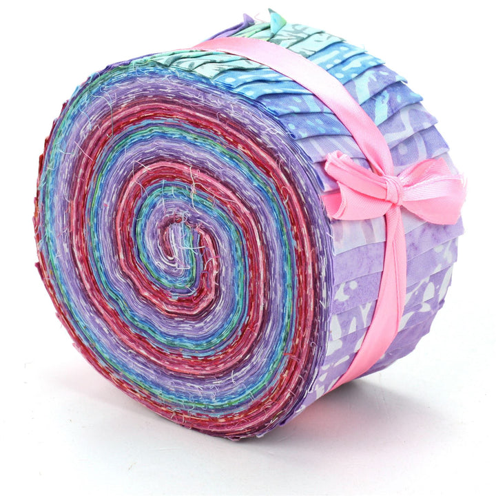 Cotton Batik Pre Cut Fabric Bundles - Jelly Roll  - Shades of Purple