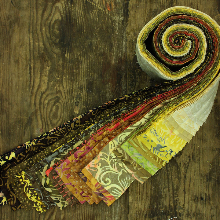 Jelly Roll - 40 Strips of 2.5" x 37" Cotton Batik