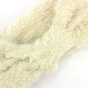 Bowknot Faux Fur Headband - Cream