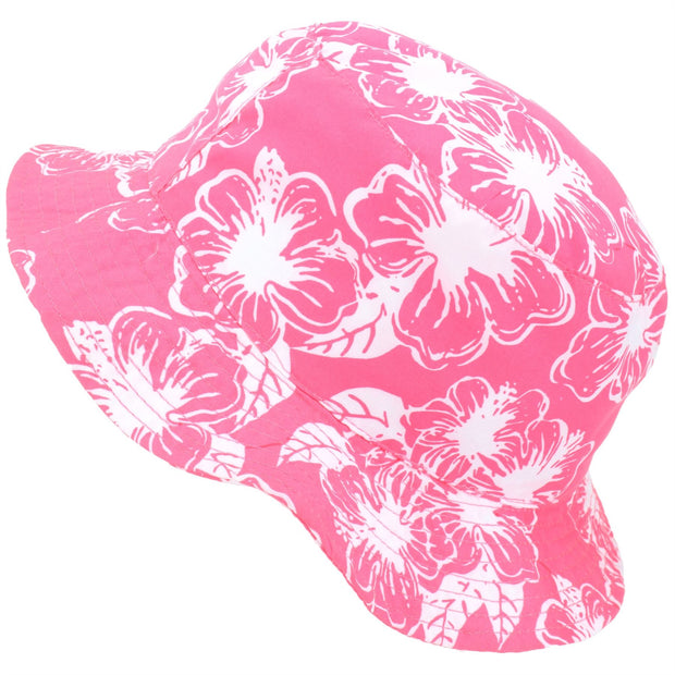 Children's Hibiscus Flower Bucket Hat - Pink