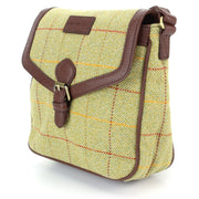 Tweed Cross Body Messenger Shoulder Bag Handbag - Light Green