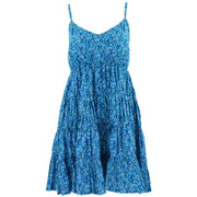Tier Drop Summer Dress - Delicate Blue Flower