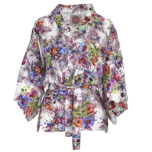 Fröhlicher Kimono – lila Pfingstrose