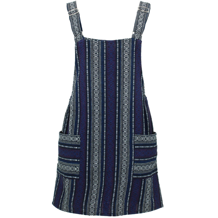 Thai Woven Dungaree Dress - Purple