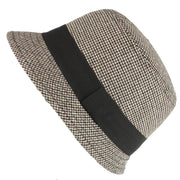 Tweed cloche hat with chunky band - Beige