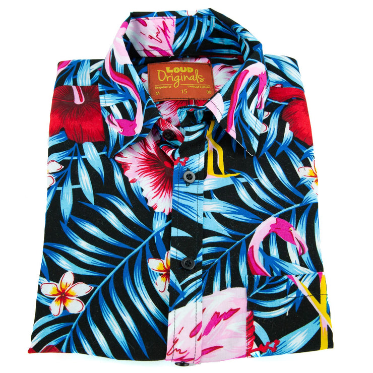 Regular Fit Short Sleeve Shirt - Tropical Flamingo