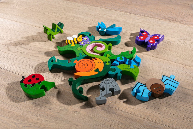 Handmade Wooden Jigsaw Puzzle - Creepy Crawlies