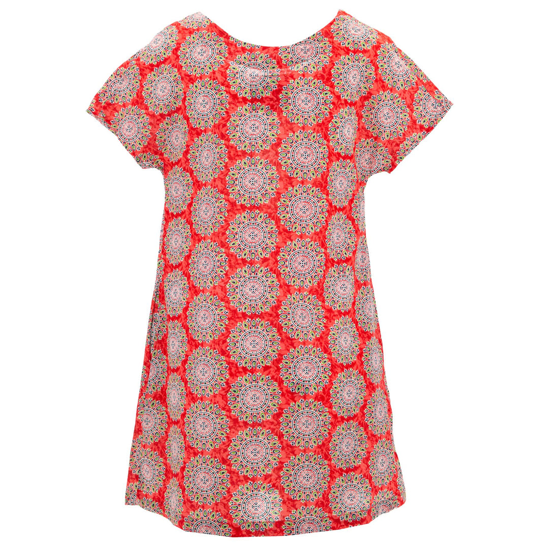 Perfect Shift Pocket Dress - Orange Suzani