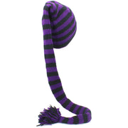 Wool Knit 'Tinky Winky' Tail Beanie Hat - Purple & Black