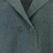 Wide Collar Knit Cardigan - Grey