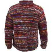 Chunky Wool Knit Space Dye Jumper - Dark Red