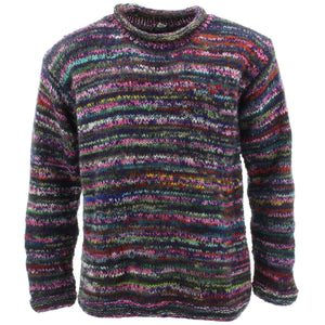 Grober Wollstrickpullover Space Dye – SD-Lila-Mix