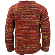 Chunky Wool Space Dye Knit Jumper - Red Multi