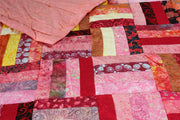 Handmade Quilted Patchwork Batik Printed Bedspread