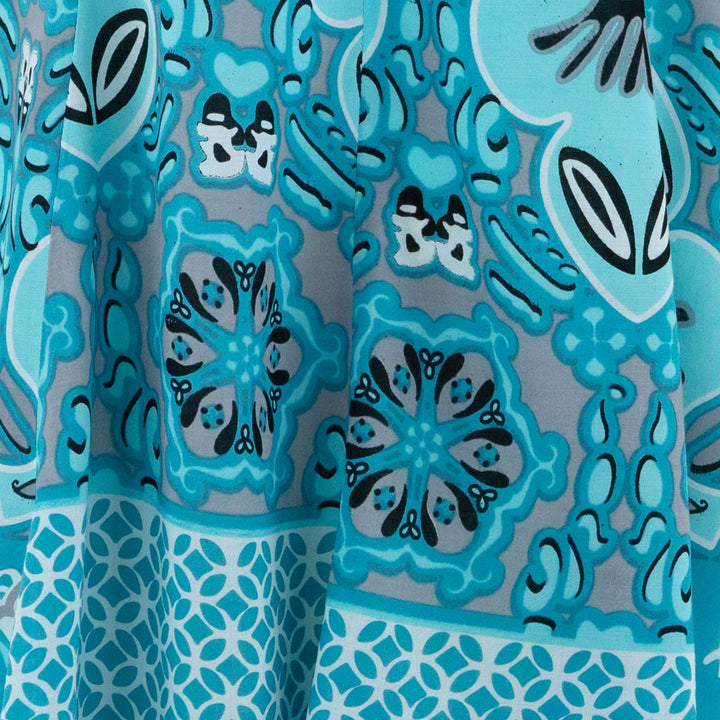 Floaty Dolly Dress - Blue Palmette