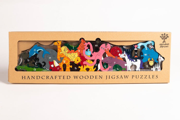 Handmade Wooden Jigsaw Puzzle - Alphabet Zoo