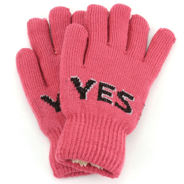 "Yes" Thick Gloves - Pink