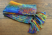 Hand Knitted Wool Scarf - SD Rainbow