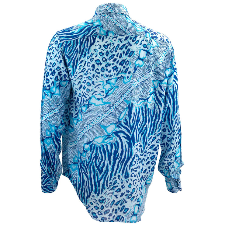 Regular Fit Long Sleeve Shirt - Jungle Menagerie - Blue