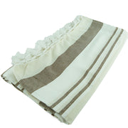 Large Cotton Stripe Blanket With Tassel Edging - Ivory