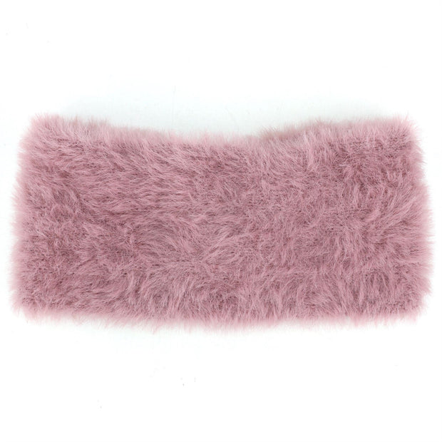 Faux Fur Twisted Bowknot Headband - Pink