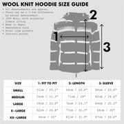 Hand Knitted Wool Hooded Jacket Cardigan - SD Black Rainbow Orange