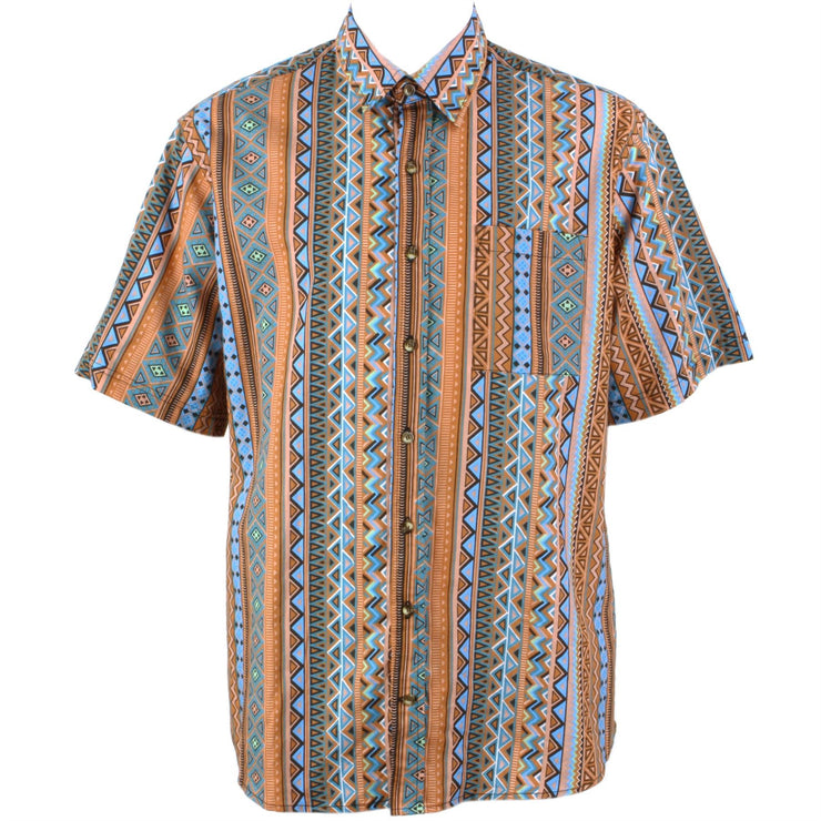 Regular Fit Short Sleeve Shirt - Multicoloured Aztec
