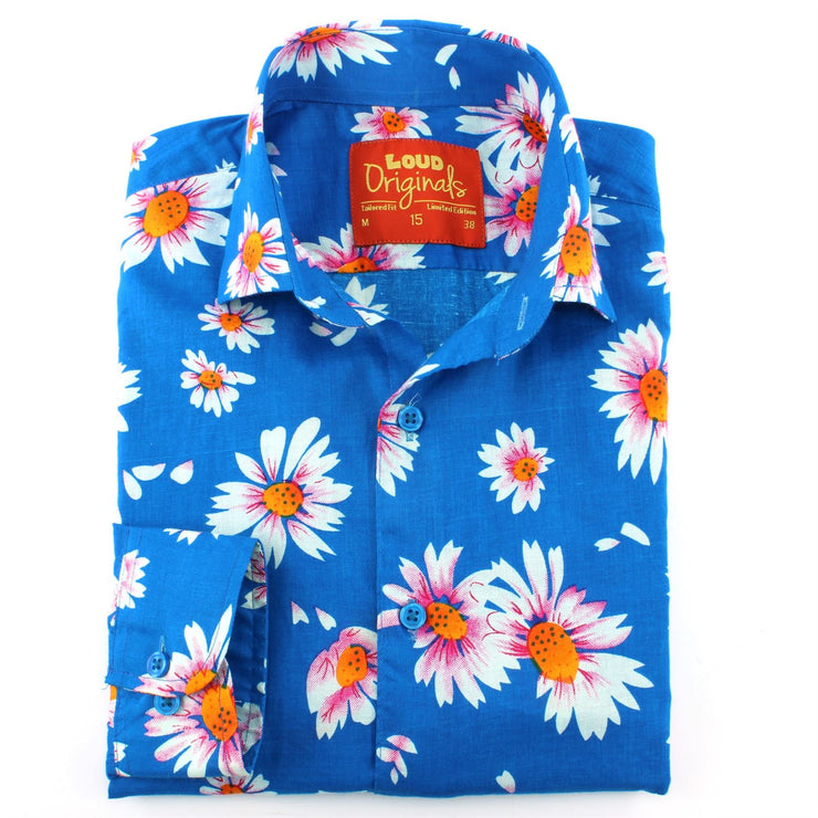 Tailored Fit Long Sleeve Shirt - Sky Daisies
