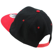 Contrast Peak Snapback Flat Peak Cap - Black & Red