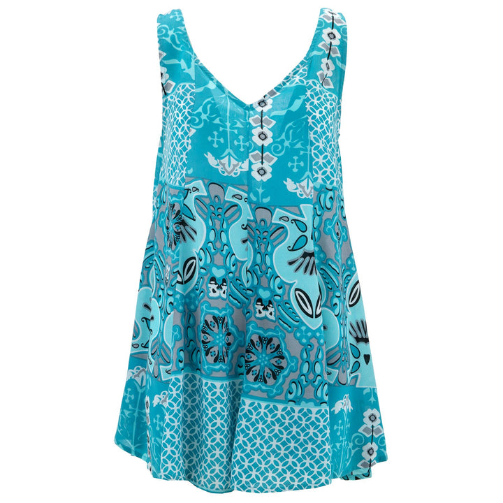 Floaty Dolly Dress - Blue Palmette