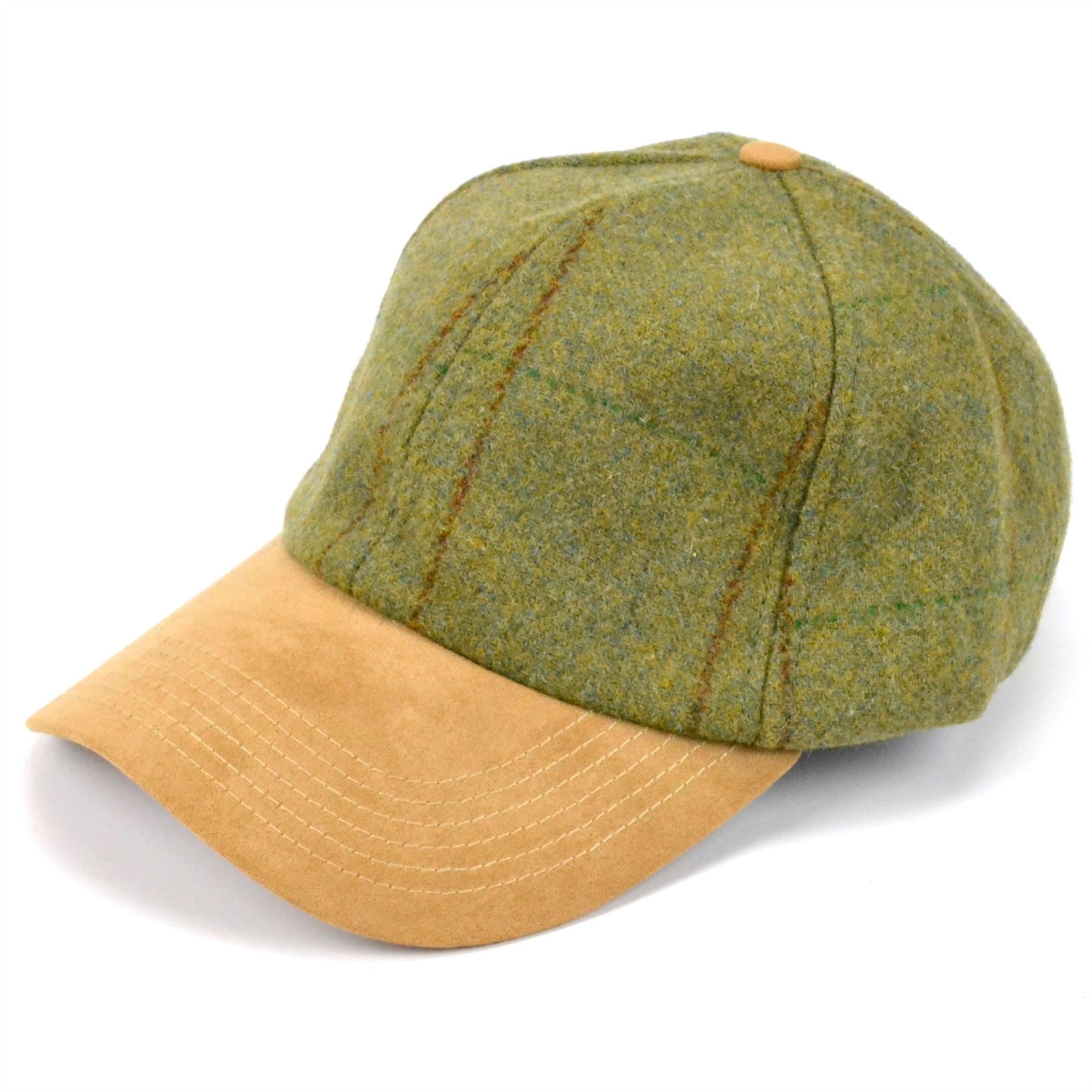 DuPont Teflon Coated Tweed Baseball Cap Mid Green LoudElephant