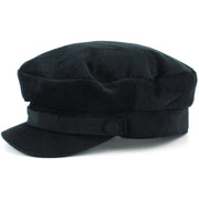 Corduroy Captain's Breton Cap - Black