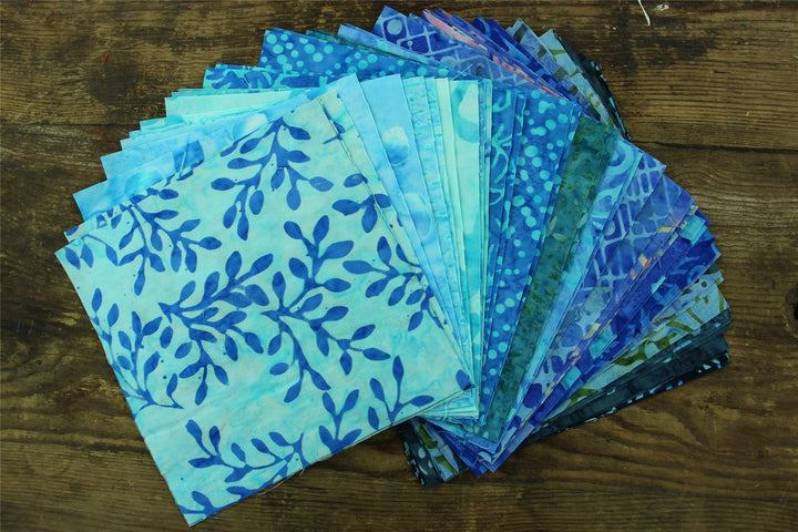Charm Pack - 40 x 5" Squares of Cotton Batik