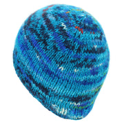 Wool Knit Beanie Hat - SD Bright Blue Mix